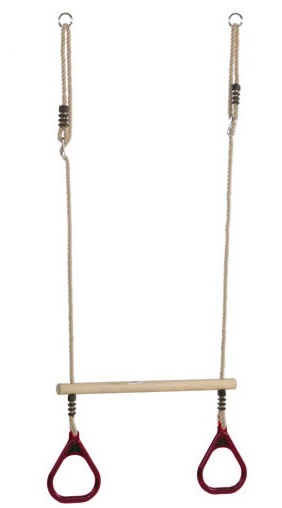 Trapezio da Appendere Fino A 200 kg Verde YOUCAI Trapezio in Legno Altalena 2 in 1 Multifunzione Anelli da Ginnastica in Plastica 